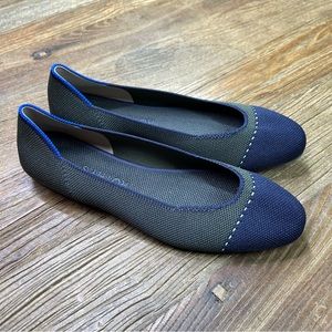 New~ Rothy's The Square Highland Green Blue Ballet Flats Comfort Shoes Size 8